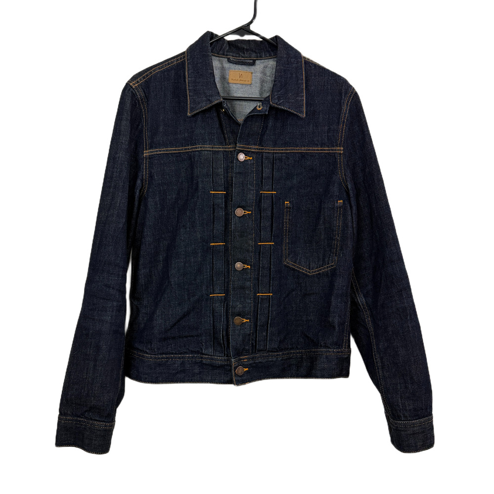Nudie Jeans Sonny Denim Jacket Blue Rinse Medium Mens Button Indigo Trucker Jean
